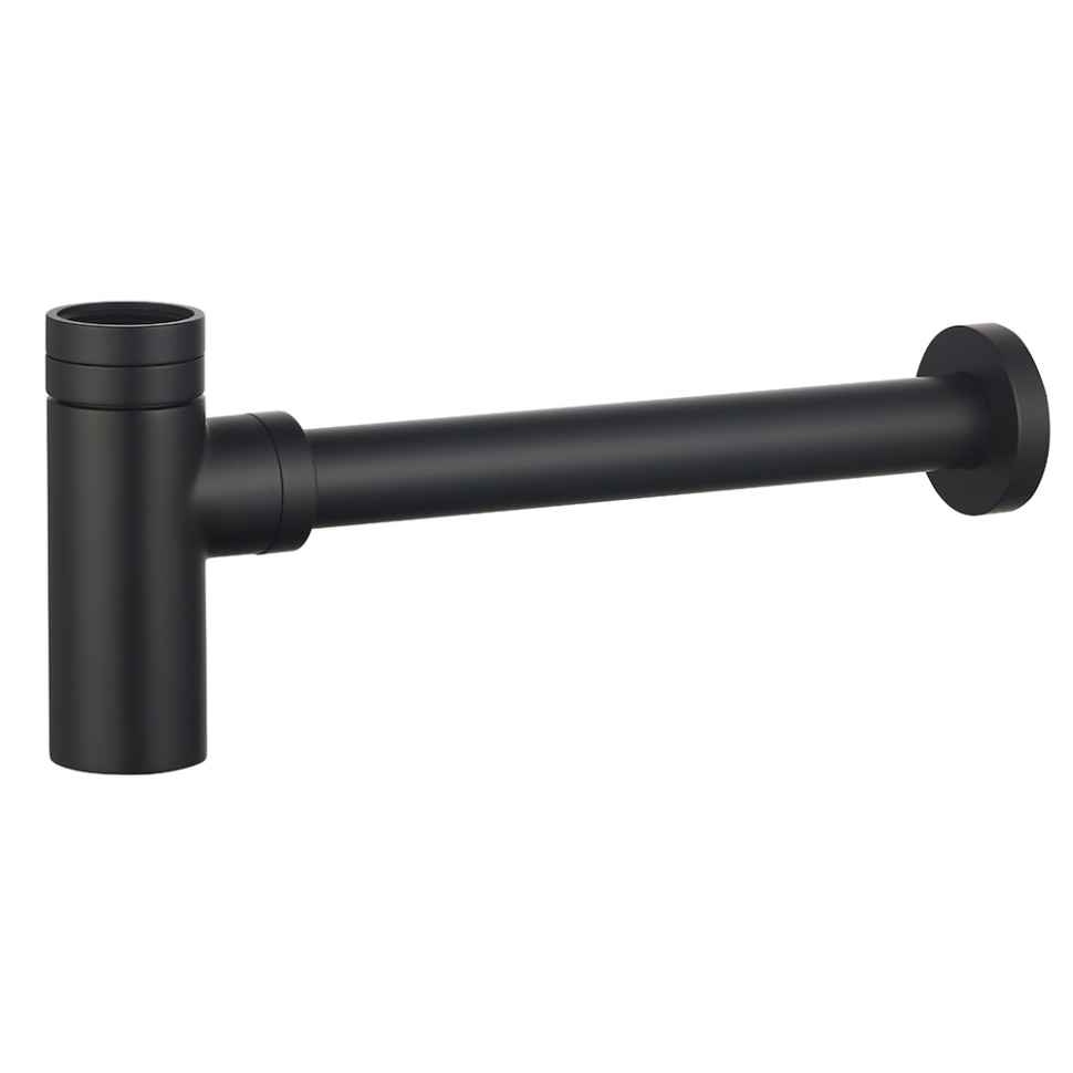 AQM7010MB Сифон для раковины латунный, Черный матовый