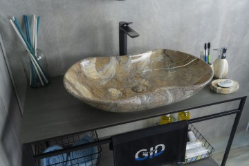 Раковина Gid Mnc503 54440 накладная под камень глянцевая 66.5x41x12