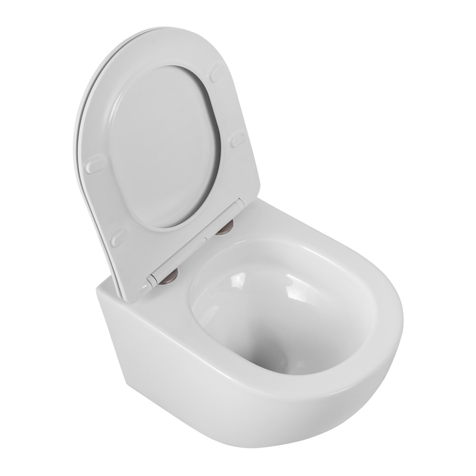 Унитаз подвесной безободковый с сиденьем и смывом TORNADO SFERA-TOR BB046CH-TOR/SC