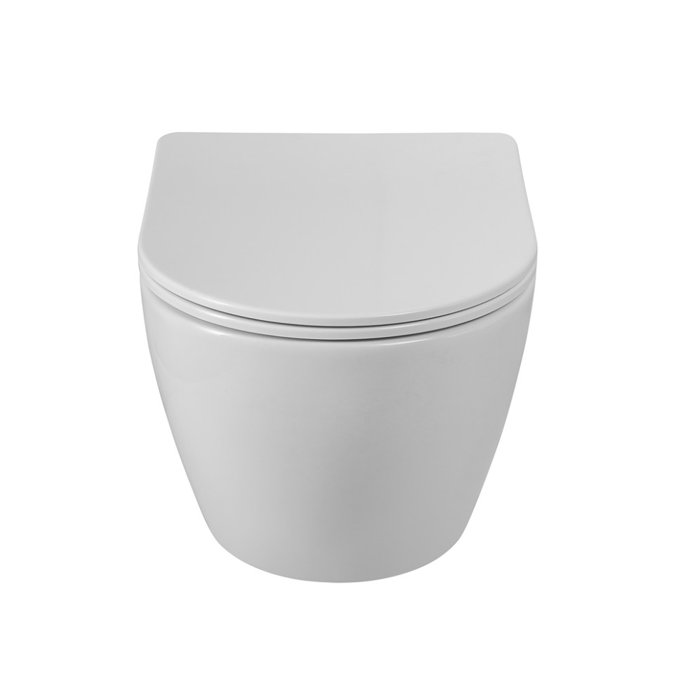 Унитаз подвесной безободковый с сиденьем и смывом TORNADO SFERA-TOR BB046CH-TOR/SC