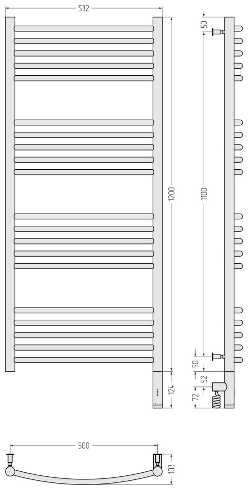 Богема 3.0 выгнутая 1200х500 МЭМ правый