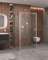 Душевой уголок П-ОБРАЗНЫЙ CEZARES MOLVENO-BA2-80/90-C-Cr-IV