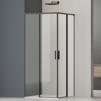 Душевой уголок Soft 2 VSS-3SO2900CLB, 900*900, черный, стекло прозрачное