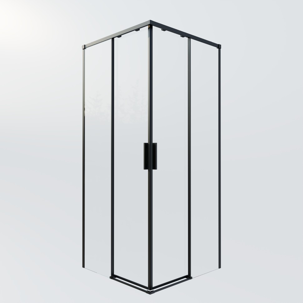 Душевой уголок Soft 2 VSS-3SO2900CLB, 900*900, черный, стекло прозрачное