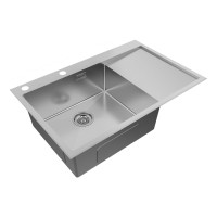 Мойка нерж. сталь KRONER-EDGE 78F, PM777851-BSL, брашированная нерж. сталь, левая, 780х510мм, Paulmark