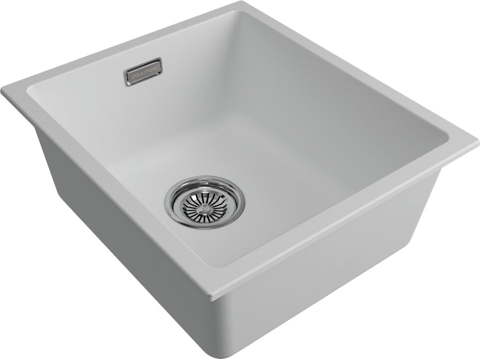 Мойка LUMI 41UNI, IT-GRANIT, LU41-WH, белый, 410х460, Paulmark