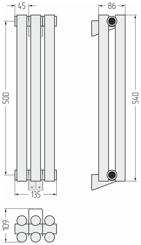 Эстет-11 500х135 3 секции