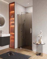 Душевая дверь в нишу CEZARES SLIDER-B-1-90/100-BR-Cr