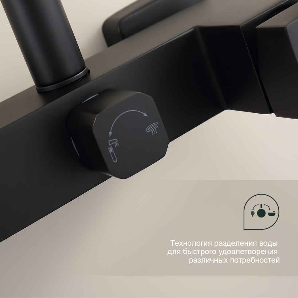 Душевая система Splenka для ванны и душа S224.24.06 Черный