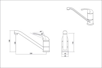 Смеситель EMAR EC-3009 3009.6 Барит