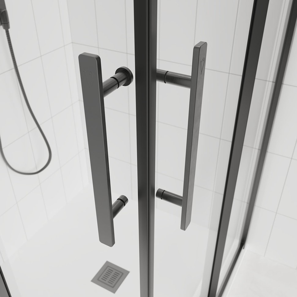 Душевой угол Veconi Evo 300 GR, 1000х1000x1950, графит брашинг, тонированное матовое стекло