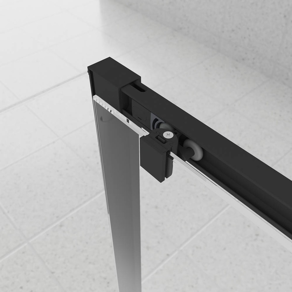 Душевой угол Veconi Evo 100SP B 1400х1000x1950, черный матовый, прозрачное стекло