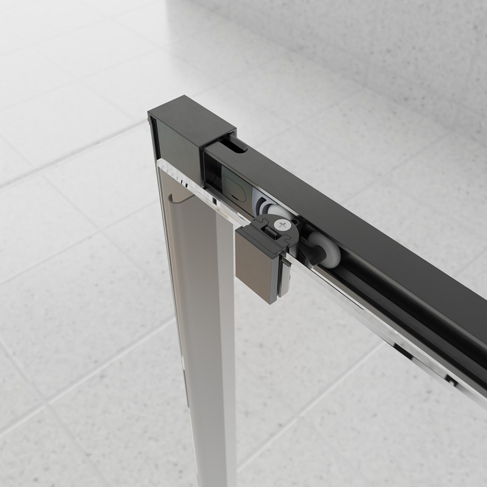 Душевой угол Veconi Evo 100SP GR 1100х800x1950, графит брашинг, прозрачное стекло