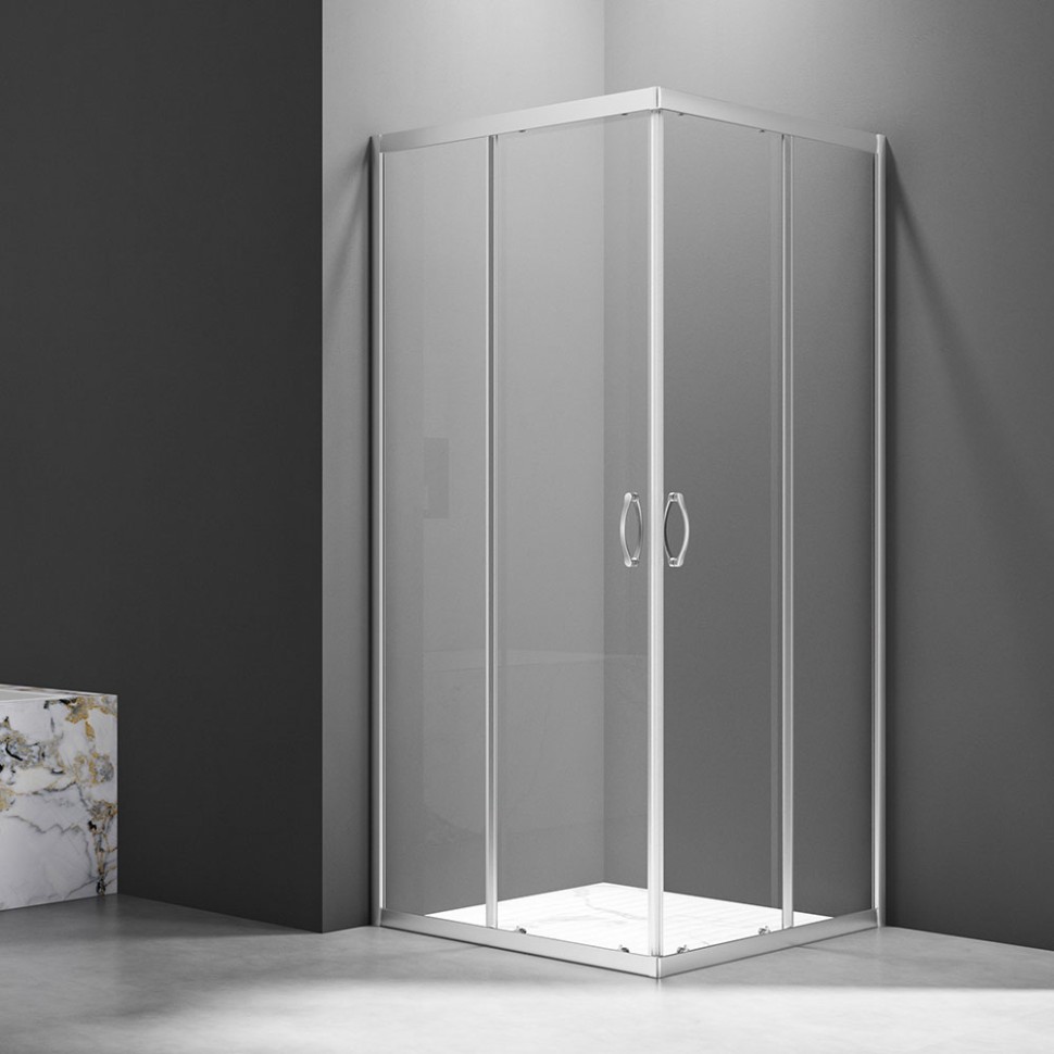 Душевой угол Veconi Rovigo RV-101, 900x900x1900, хром, стекло прозрачное New