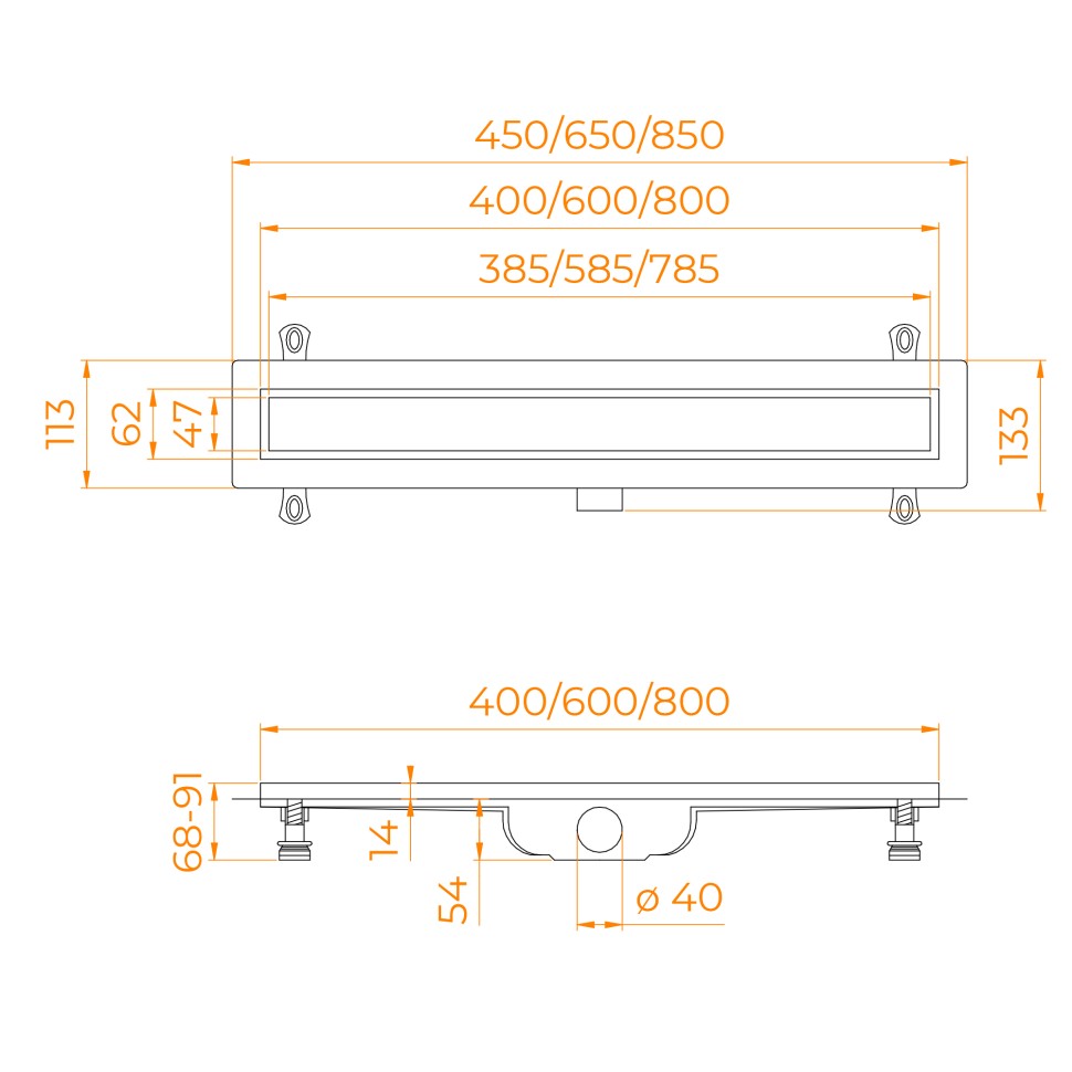 Душевой лоток Drain Leo-11 (600)