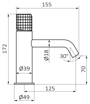 Смеситель для раковины GRB AURA 75510750, хром