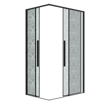 Душевое ограждение Grossman Galaxy 1/2.K33.01.12.21.02-1/2.K33.01.80L.21.02 (120х80х195) раздвижная,черный матовый,стекло шиншилла,2 места