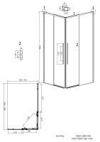 Душевое ограждение Grossman Galaxy 1/2.K33.01.12.21.02-1/2.K33.01.80L.21.02 (120х80х195) раздвижная,черный матовый,стекло шиншилла,2 места