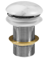 Донный клапан Clik-clak MILLEAU PD1MWM/OO с керамической накладкой (матовый белый мрамор) для раковины без перелива