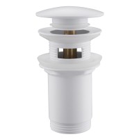 Донный клапан ABBER AF0010W с переливом, клик-клак, белый