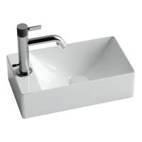 Умывальник подвесной прямоугольный (отверстие под смеситель L) Element 375x215x100мм