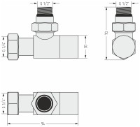 Вентиль угловой под шестигранник (G 1/2" НР х G 3/4" НГ)