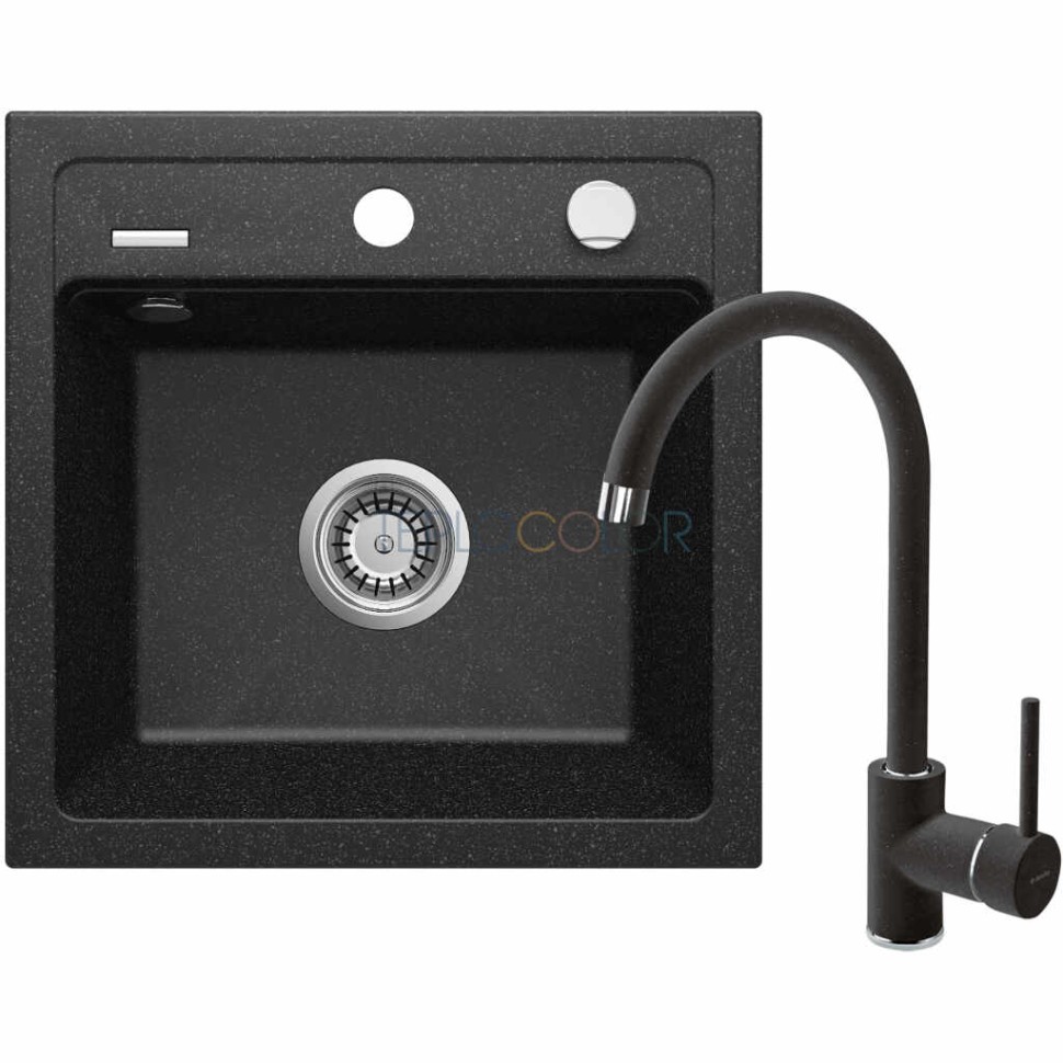 Гранитная мойка со смесителем, 1-чаша