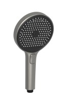 Душевая лейка SANCOS Nok round, кнопочное управление, диаметр 130 мм, 3 режима, цвет воронёная сталь/черный матовый, арт. SC6001GG