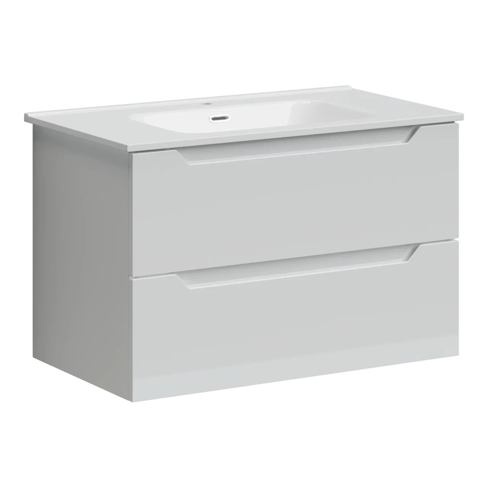 Тумба подвесная SANCOS Norma 2.0 790х450х500, c двумя ящиками оснащенными доводчиками, белый глянец , арт. NR2.080W