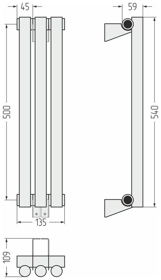 Эстет-1 500х135 3 секции