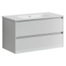 Тумба подвесная SANCOS Cento 890х450х500, c двумя ящиками оснащенными доводчиками, белый глянец, арт. CN90W
