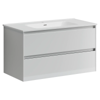 Тумба подвесная SANCOS Cento 890х450х500, c двумя ящиками оснащенными доводчиками, белый глянец, арт. CN90W