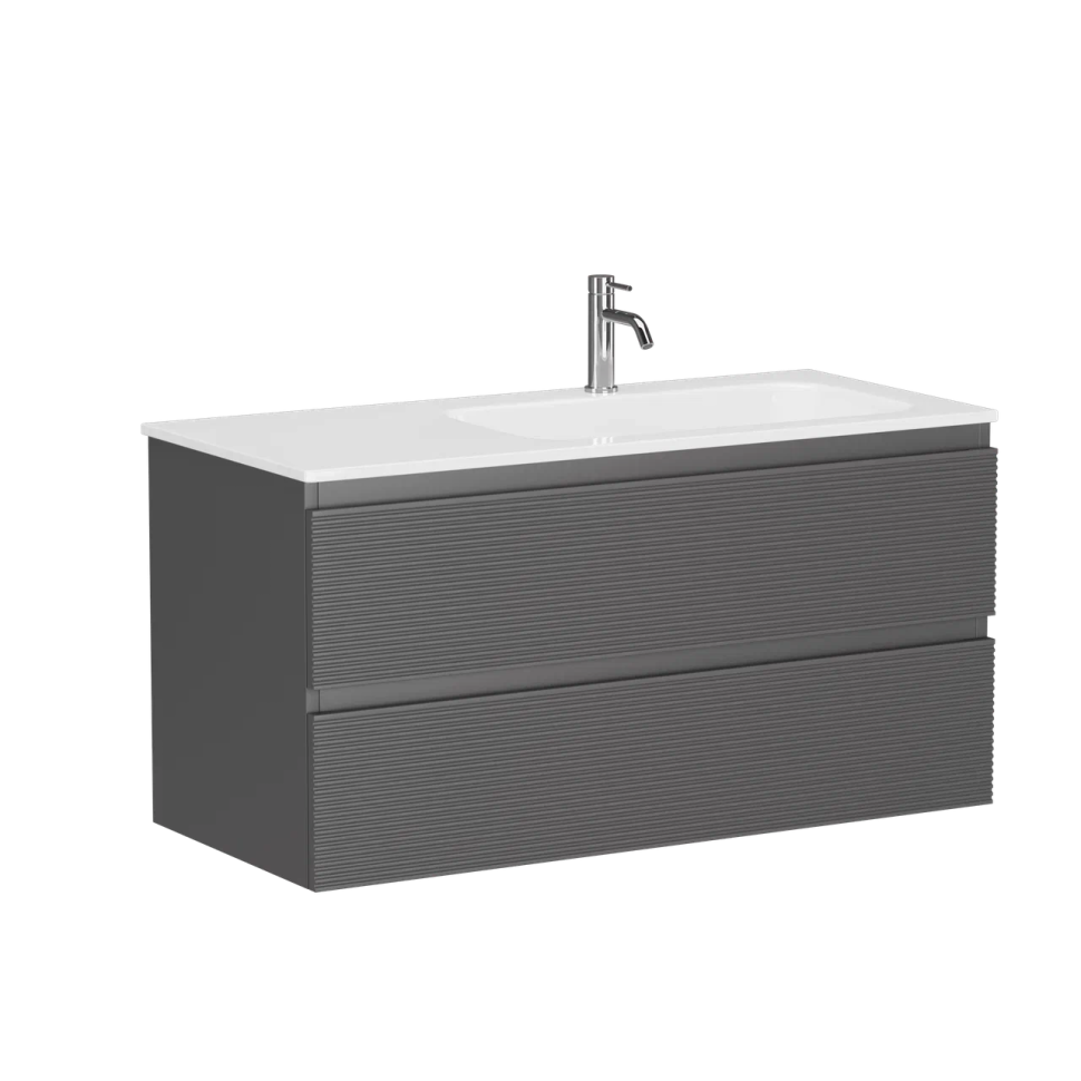 Тумба подвесная SANCOS Folk правая 995х445х500, c двумя ящиками оснащенными доводчиками, Grey soft, арт.FL100RGS