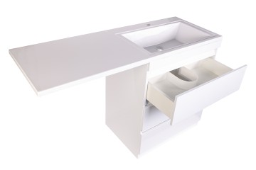 Тумба напольная STYLELINE "Даллас 130", 3 ящ., Люкс белая, PLUS с раковиной ESTETUS Даллас 1300*482 левый