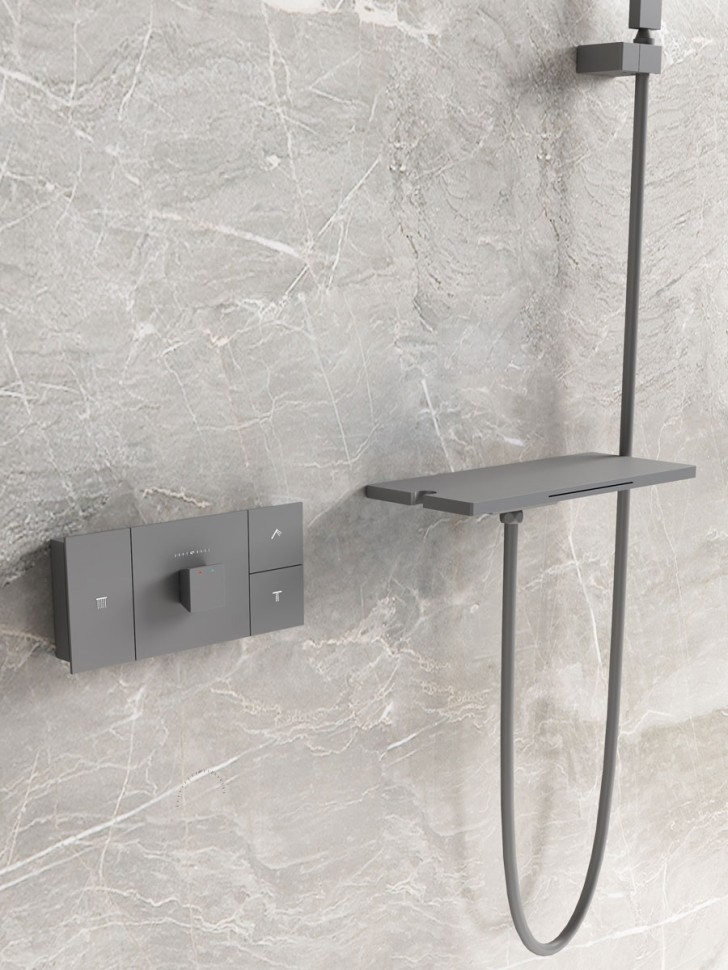 Душевой комплект Futura VSFW-2F11TGM термостатический встраиваемый, 3 режима, вороненая сталь