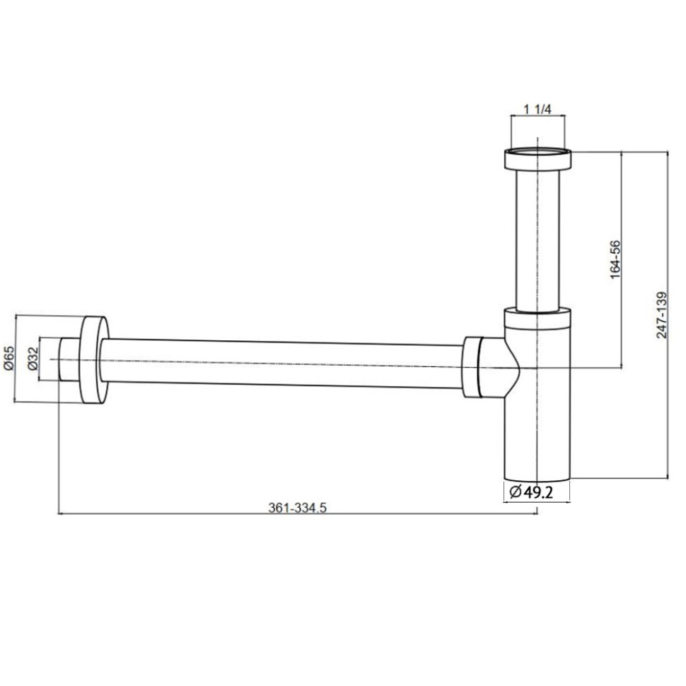 AQM7010BG Сифон для раковины латунный, Brushed gold
