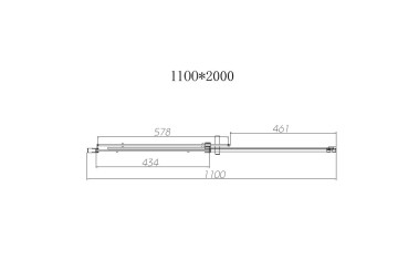 Душевая дверь Дайс (Dice) VDS-4D110CLGM, 1100, вороненая сталь, стекло прозрачное