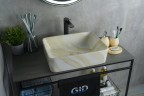 Раковина Gid Mnc600 54459 накладная под камень глянцевая 48x37x13