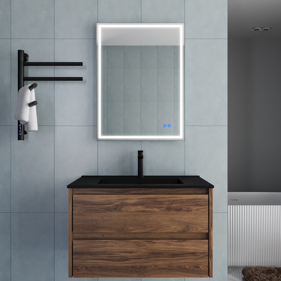 База под раковину Vincea  Gio 800 подвесная, 2 выкатных ящика soft-close, C.Oak