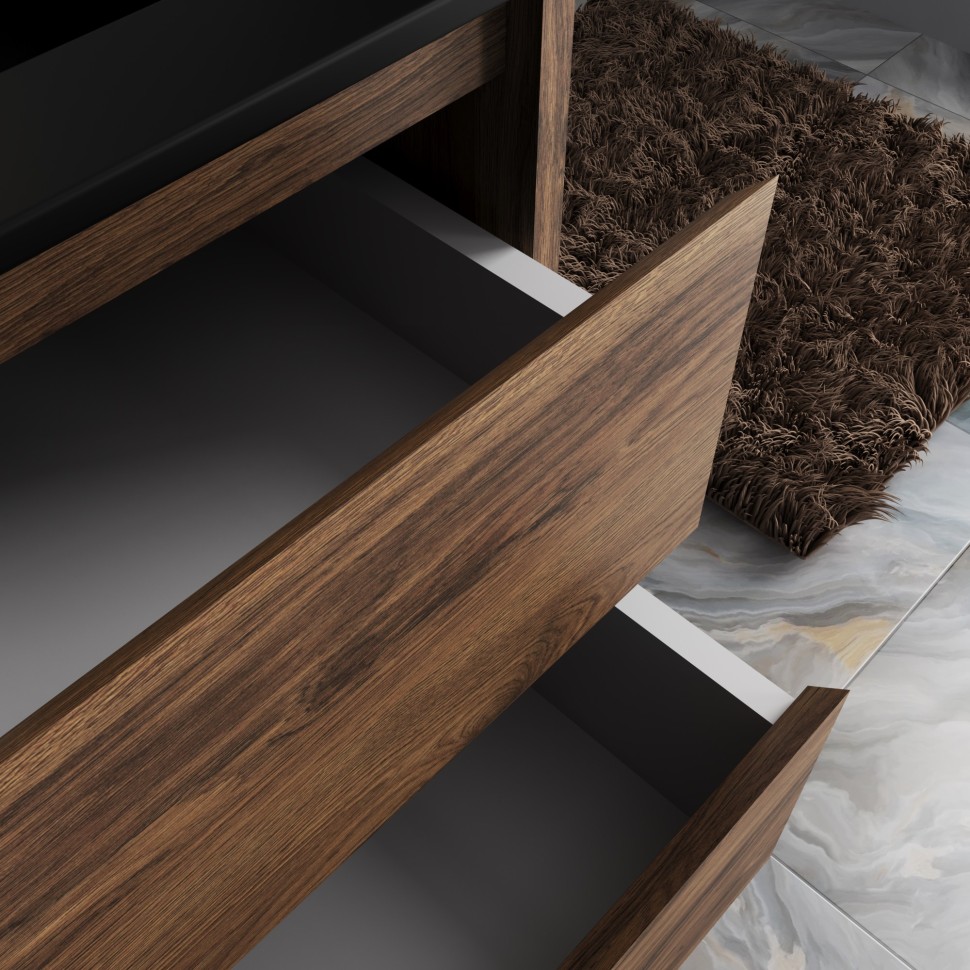 База под раковину Vincea  Gio 800 подвесная, 2 выкатных ящика soft-close, C.Oak