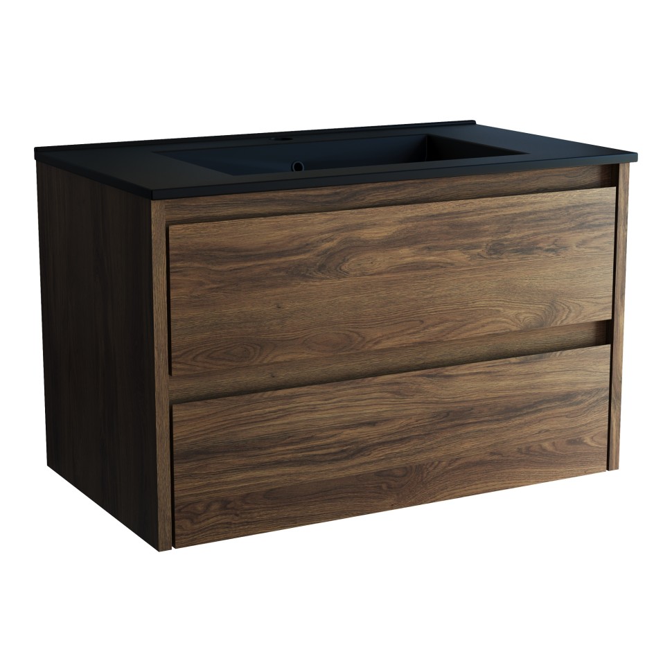 База под раковину Vincea  Gio 800 подвесная, 2 выкатных ящика soft-close, C.Oak