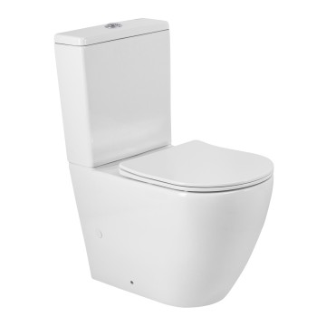 Чаша напольного унитаза со смывом TORNADO с сиденьем BelBagno SFERA-TOR BB2141CP-TOR/SC