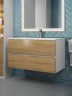 Тумба под раковину для ванной Uperwood Barsa 90 см, подвесная, белая/дуб сонома