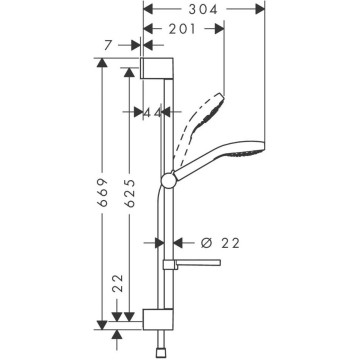 Душевой гарнитур Hansgrohe Croma Select E Vario 26586400 хром