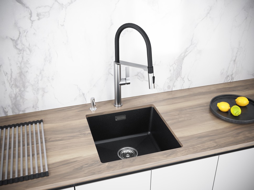 Мойка LUMI 45UNI, IT-GRANIT, LU45-AN, антрацит, 455х460, Paulmark