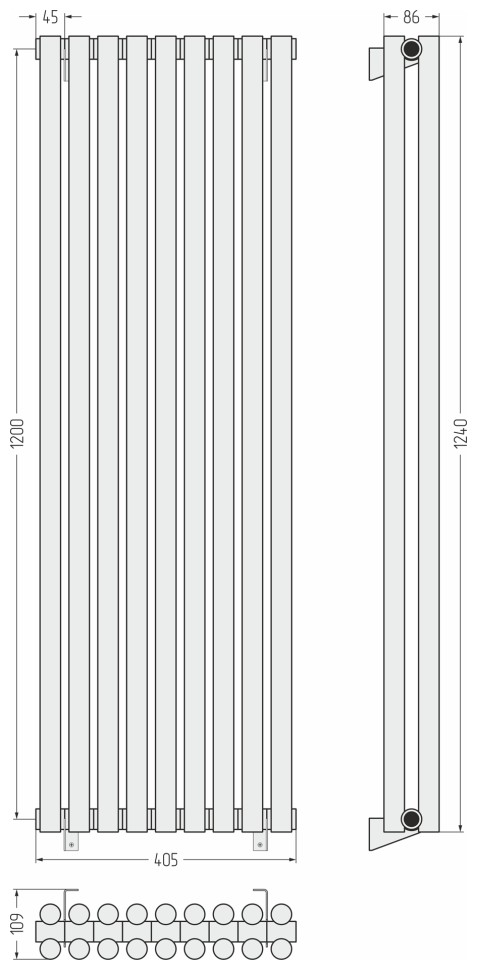 Эстет-11 1200х405 9 секций
