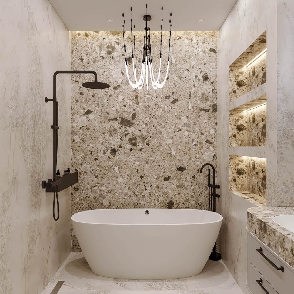 Ванна из искусственного камня IMPERIA, 1600х750, белый, глянец