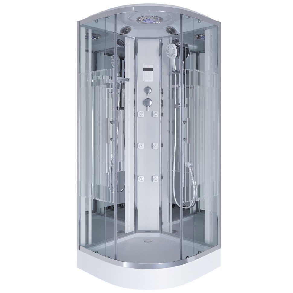 Душевая кабина Niagara Ultra NG-702-01 (100х100х220) низкий поддон(16см),стекло прозрачное с рисунком,4 места