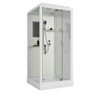 Душевая кабина Niagara Standart ST100/15Q (100х100х215) квадрат,поддон 15см,распашная,проф.белый,3 места