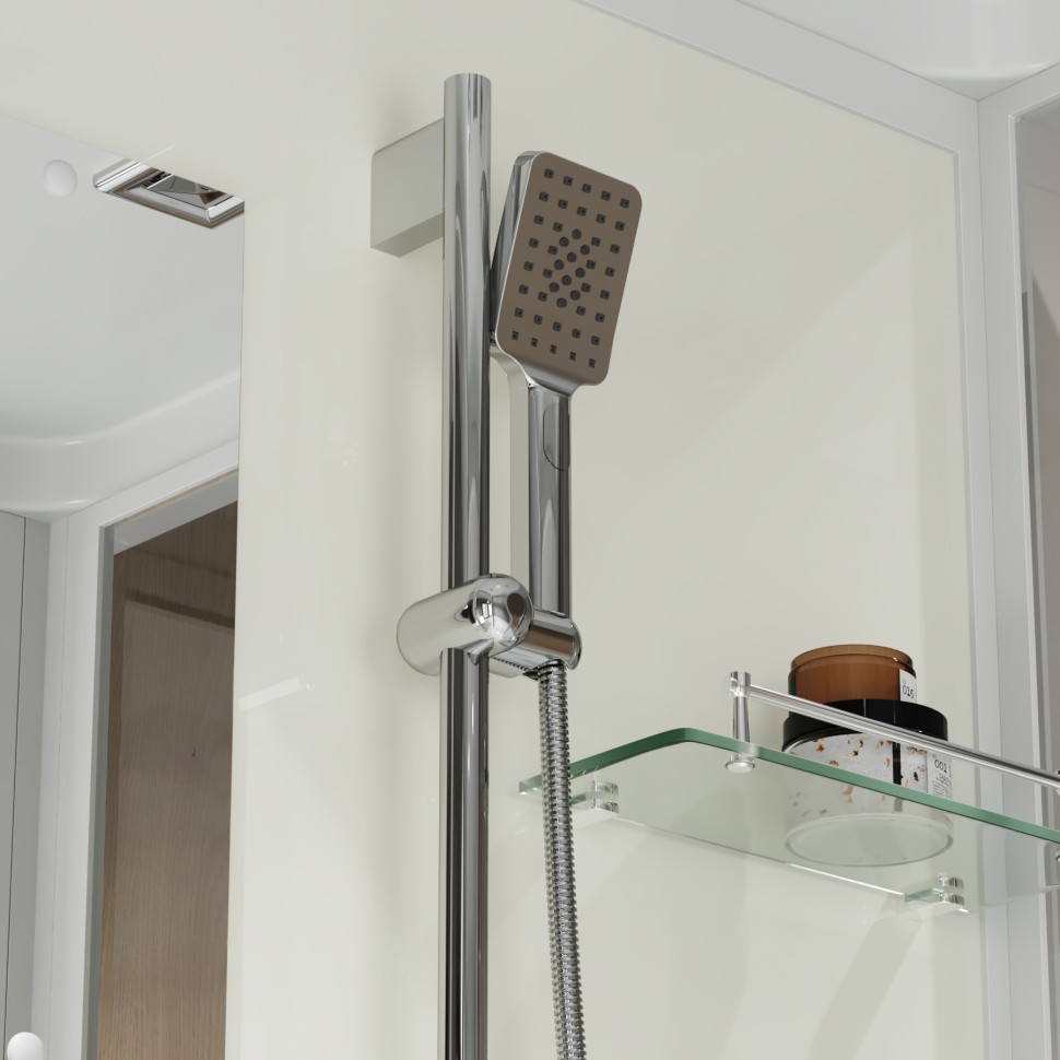 Душевая кабина Niagara Standart ST100/15Q (100х100х215) квадрат,поддон 15см,распашная,проф.белый,3 места